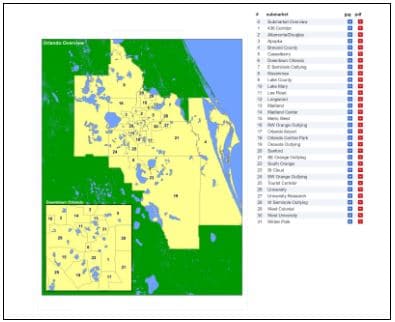 Map of Orlando FL according to the US Census Bureau